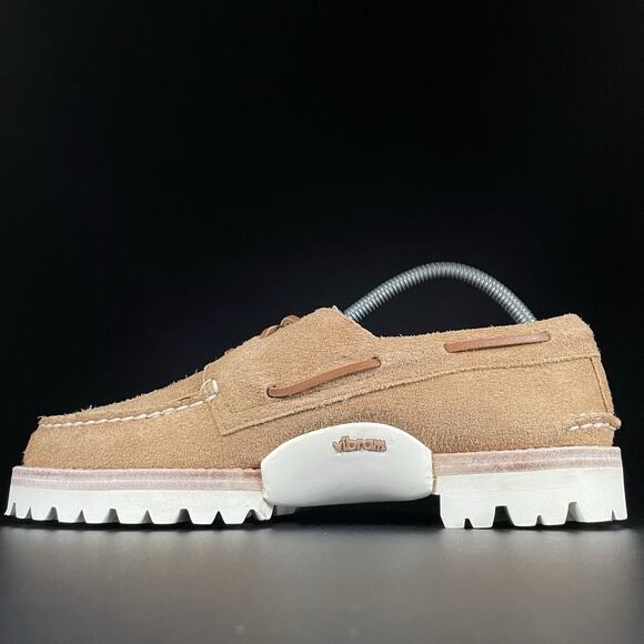 Sperry Authentic Original Men’s Size 8 Tan Suede Moc Toe 3 Eye Lug Boat Shoe NEW - Picture 7 of 9